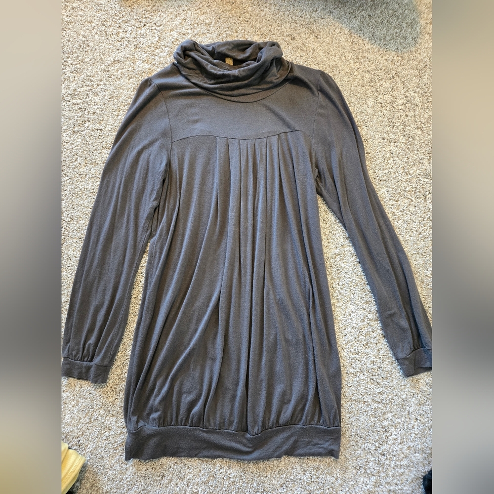 Women's gray, turtle neck blouse,